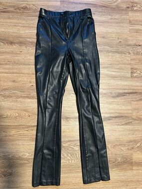 Abercrombie & Fitch Black Leather High-Rise Pants